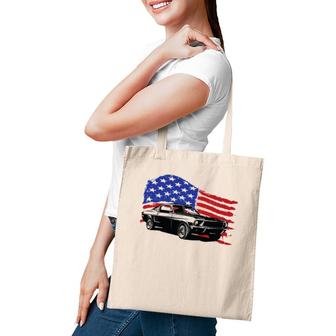 American Muscle Car With Flying American Flag For Car Lovers Tote Bag | Mazezy