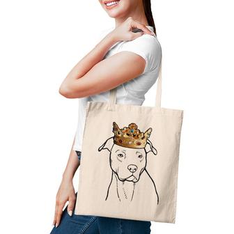 American Pit Bull Terrier Dog Wearing Crown Tote Bag | Mazezy