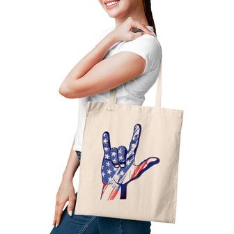 American Sign Language Asl I Love You Patriotic Deaf Pride Tote Bag | Mazezy