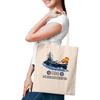 American World War 2 Naval Battleship Uss Massachusetts Tote Bag | Mazezy