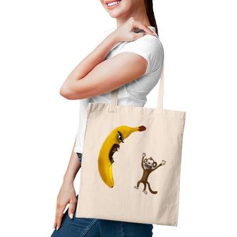 Angry Banana Threaten Monkey Funny Gift Tote Bag | Mazezy