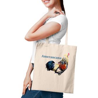 Animal Tease Colorful Ameraucana Rooster Chicken Tote Bag | Mazezy