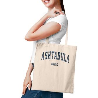 Ashtabula Ohio Oh Vintage Varsity Sports Navy Design Tote Bag | Mazezy
