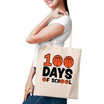 Basketball 100 Days Of School Happy 100Th Day Teacher Kids Tote Bag | Mazezy