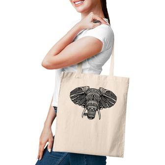 Beautiful African Elephant In Mandala Style, African Animals Tote Bag | Mazezy