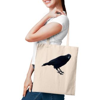 Beautiful Curious Black Crow Raven Bird Silhouette Tote Bag | Mazezy