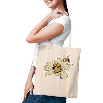 Bees On Flower Beekeeper Gift Tote Bag | Mazezy