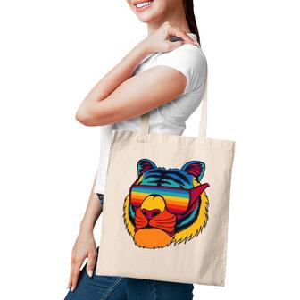 Bengal Cool Tiger Glasses Vintage Colorful Art Tiger Lovers Tote Bag | Mazezy