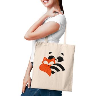 Best Friends Cute Fox & Raccoon Tote Bag | Mazezy