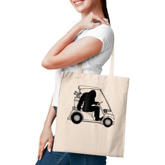 Bigfoot Golf Tee, Sasquatch Driving Golf Car Apparel Tote Bag | Mazezy