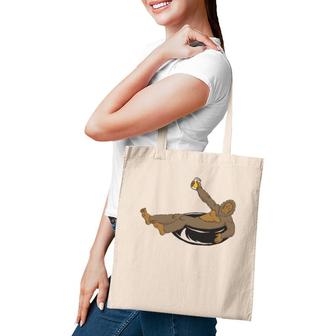 Bigfoot Tubing Floating The River Gift Sasquatch Tote Bag | Mazezy