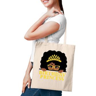 Birthday Princess Afro Crown Glasses Cute Birthday Princess Tote Bag | Mazezy