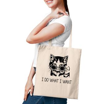 Black Cat I Do What I Want Cat Funny Cat Kitten Tote Bag | Mazezy