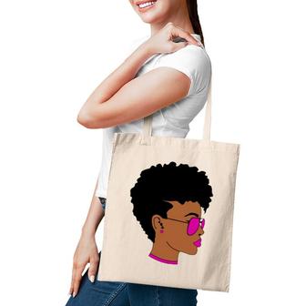 Black Girl Short Hair Sunglasses Classic Tote Bag | Mazezy