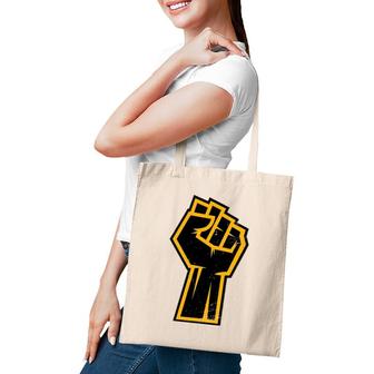 Black History Month African American Golden Protest Fist Tote Bag | Mazezy