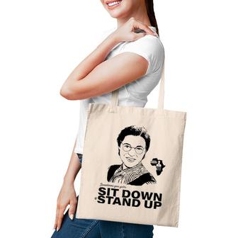 Black History Month Sometimes You Gotta Sit Down To Stand Up Raglan Baseball Tee Tote Bag | Mazezy