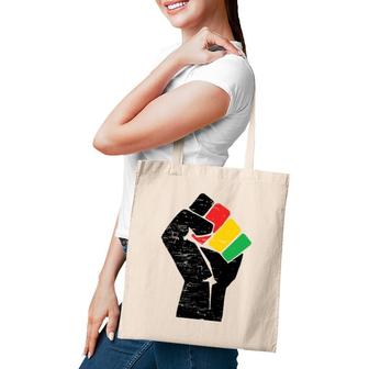 Black Pride Raised Fist Black History Month Activist Image Tote Bag | Mazezy
