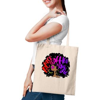 Black Teacher Magic Melanin Women Educator Appreciation Gift Tote Bag | Mazezy