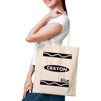 Blue Crayon Graphic Halloween Costume Group Team Matching Tote Bag | Mazezy