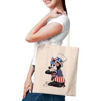 Boston Terrier Dog Merica 4Th Of July Usa American Flag Men Tote Bag | Mazezy
