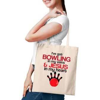 Bowling In My Veins Jesus In My Heart Christian Tote Bag | Mazezy