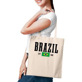 Brazil Est 1500 Brasil Brasilian Brazilian Flag Pride Pullover Tote Bag | Mazezy