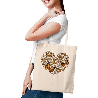 Butterfly Heart Love Cute Monarch Butterflies Tote Bag | Mazezy