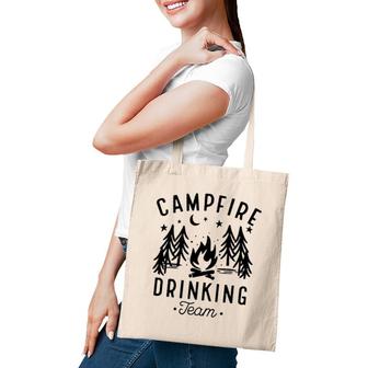 Campfire Drinking Team Happy Camper Funny Camping Gift Tote Bag | Mazezy
