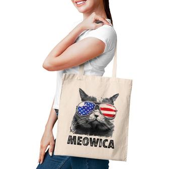Cat 4Th Of July Meowica Merica Men Women Usa American Flag Tote Bag | Mazezy