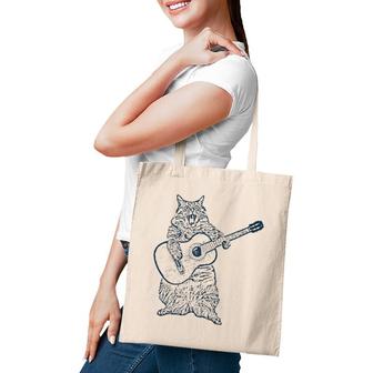 Cat Playing Guitar Guitar Player Cat Lover Tote Bag | Mazezy