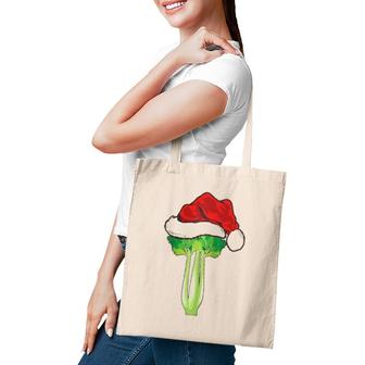 Celery Lover Gift Santa Hat Celery Christmas Raglan Baseball Tee Tote Bag | Mazezy