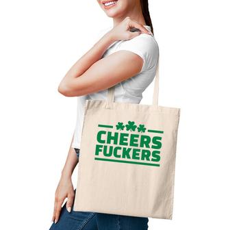 Cheers FCkers Funny Irish Drinking St Patrick's Day Tee Tote Bag | Mazezy UK