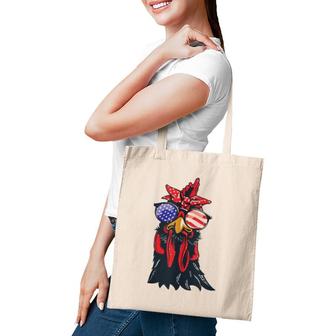 Chicken 4Th Of July Women Chicken-Lover American Flag Tote Bag | Mazezy
