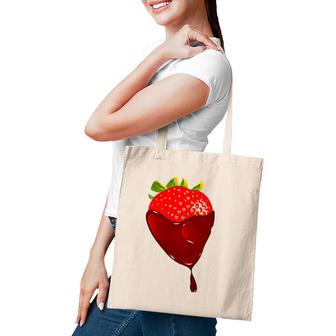 Chocolate Covered Strawberry Life In Chocolate Tote Bag | Mazezy