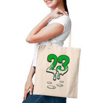 Christmas Number 23 Drip Sneaker Matching 3 Retro Pine Green Tote Bag | Mazezy
