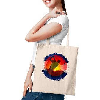 Colorado Flag Golfing Design Gift Tote Bag | Mazezy