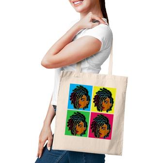 Colorful Locs Black Woman African American Black History Tote Bag | Mazezy