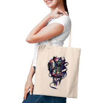 Colorful Microphone In Hand Tote Bag | Mazezy