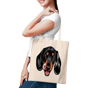 Cool Dachshund Dog Face Gift Tote Bag | Mazezy