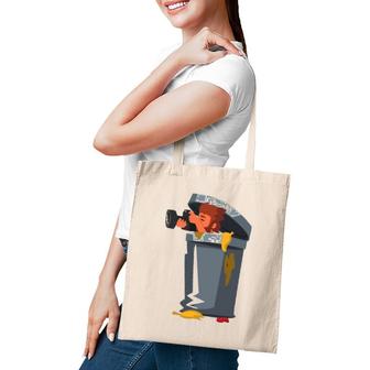 Cool Funny Paparazzi In Trash Can Tote Bag | Mazezy