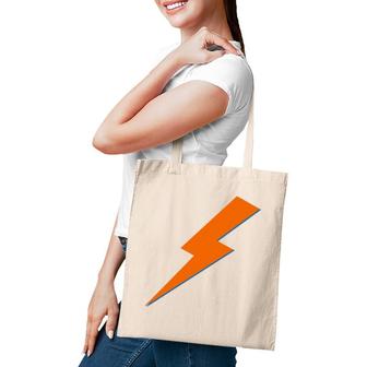 Cool Orange Blue Lightning Bolt Thunderlight Print Tote Bag | Mazezy