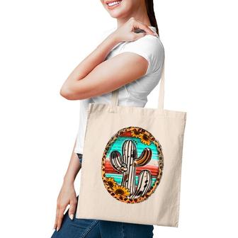 Cowhide Texas Cactus Serape Western Rodeo Cowgirl Horse Girl Tote Bag | Mazezy