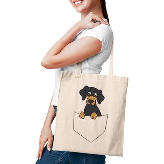 Cute Dachshund In Pocket Dachshund Owner Tote Bag | Mazezy
