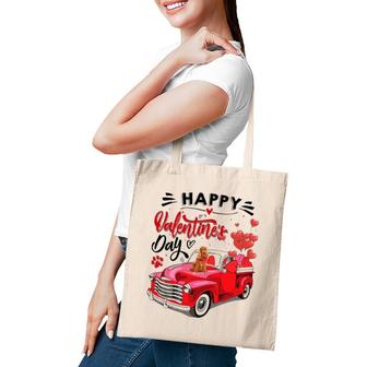 Cute English Cocker Spaniel Red Truck Happy Valentine's Day Tote Bag | Mazezy