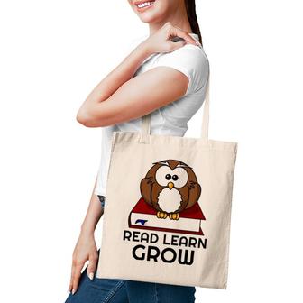 Cute Read Learn Grow Wise Owl English Teacher Design Tote Bag | Mazezy