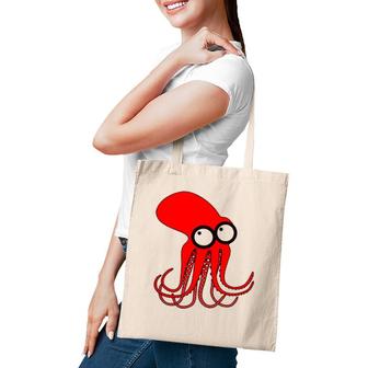 Cute Red Pacific Giant Octopus Cartoon Tote Bag | Mazezy