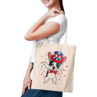 Dabbing French Bulldog 4Th Of July Men Usa Flag Tote Bag | Mazezy