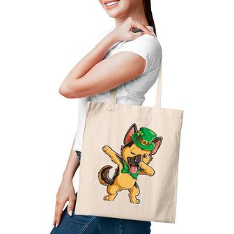 Dabbing German Shepherd St Patrick's Day Boys Leprechaun Dog Tote Bag | Mazezy