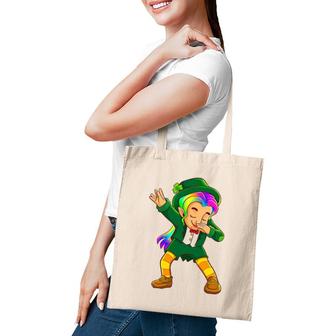 Dabbing Leprechaun Girl St Patrick's Day Cute Rainbow Tote Bag | Mazezy
