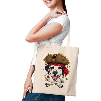 Dalmatian Pirate Dog Halloween Jolly Roger Tote Bag | Mazezy